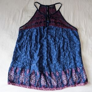 LUCKY BRAND Boho Paisley Print Halter Top Various Colors